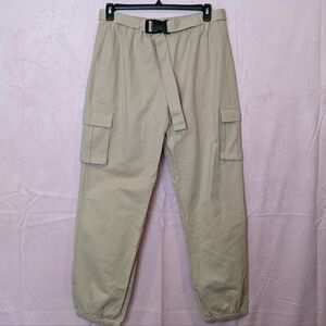 PrettyLittleThing Utility Buckle Belt Joggers size 12